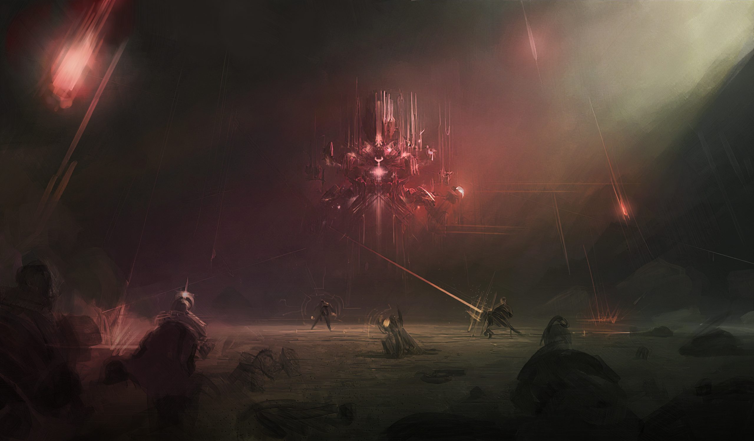Initial interpretation of 'Quantum Computing' into boss design. Art by Ryan Richmond.
